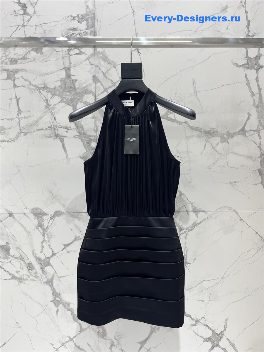 Sa1nt Lau*nt black halter dress