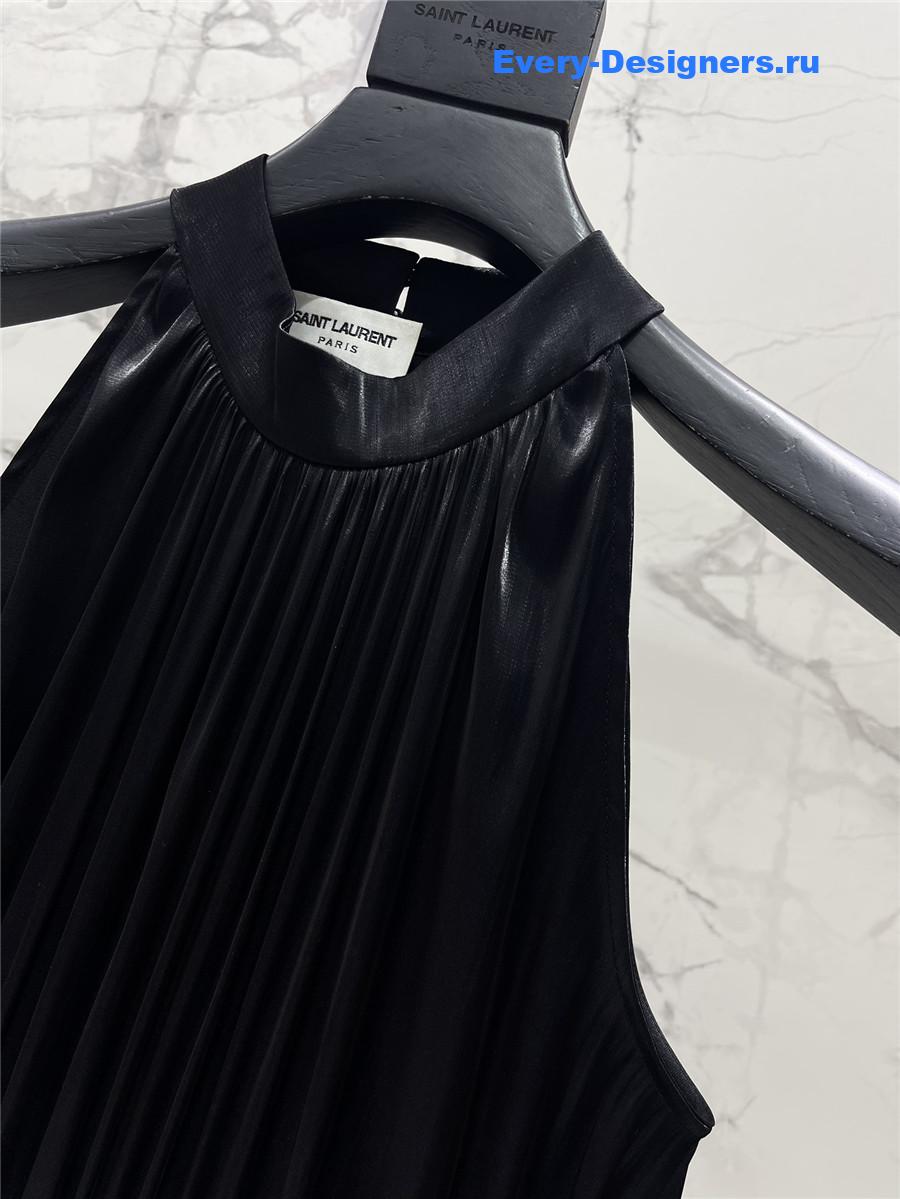 Sa1nt Lau*nt black halter dress