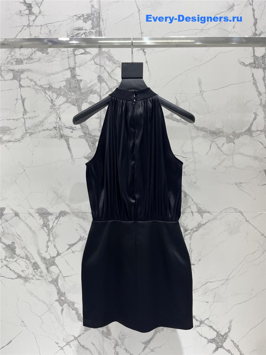 Sa1nt Lau*nt black halter dress