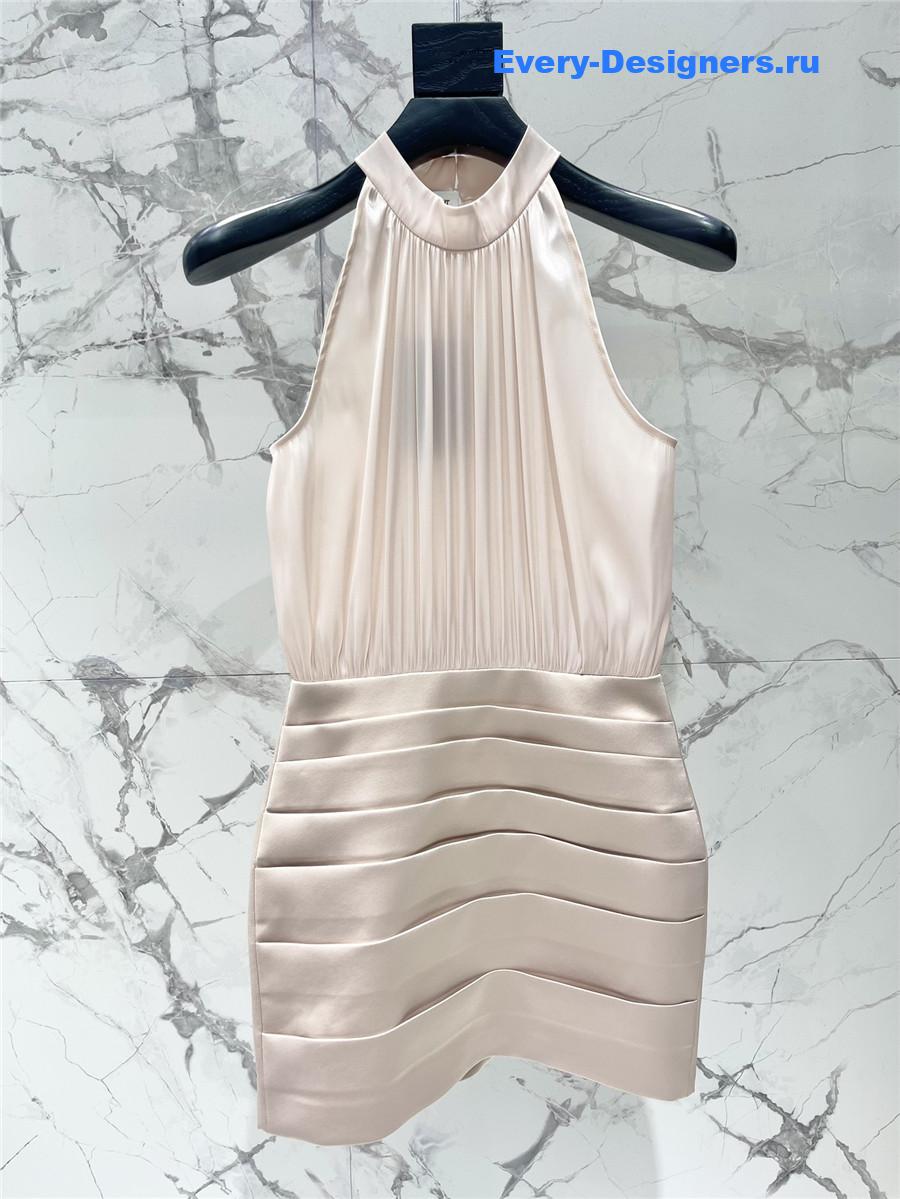 Sa1nt Lau*nt beige halter dress