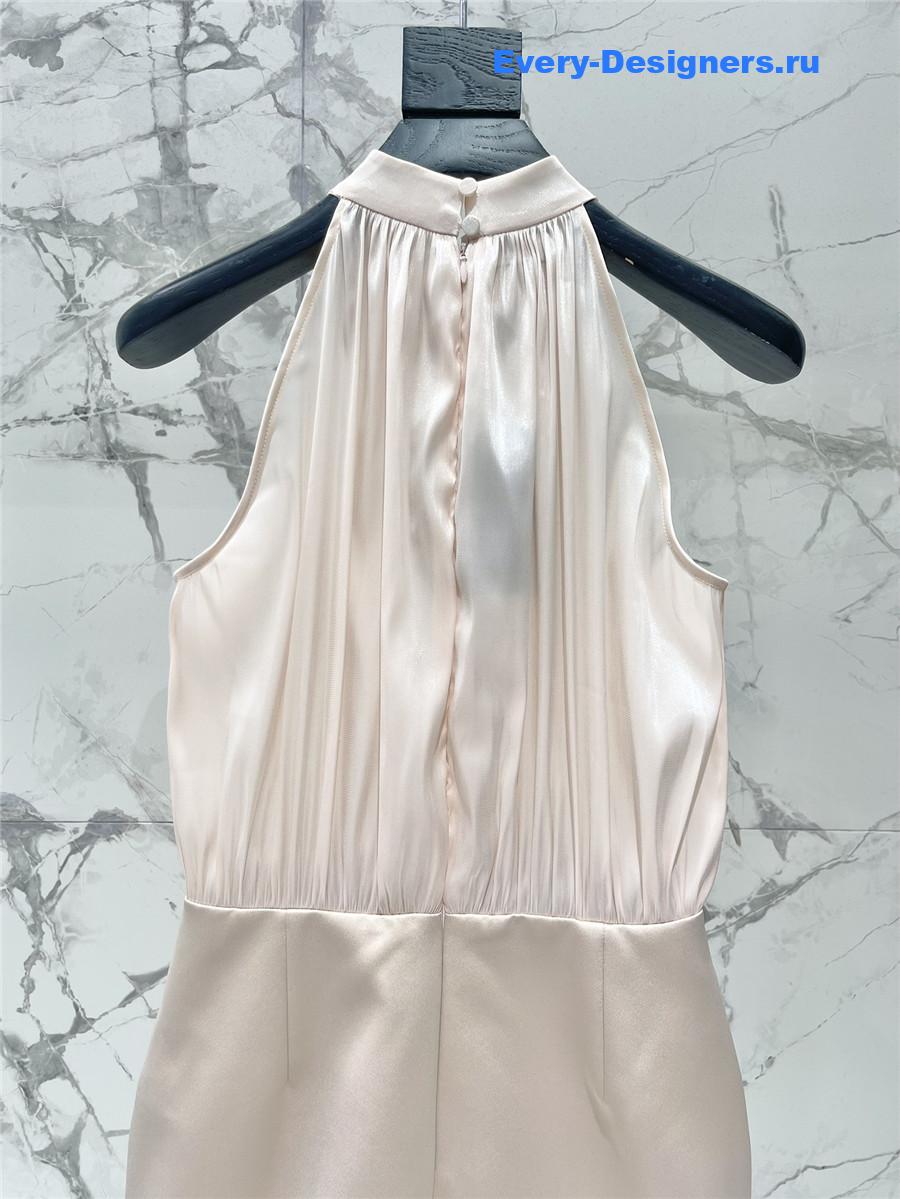 Sa1nt Lau*nt beige halter dress