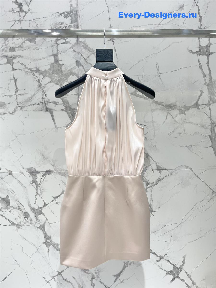 Sa1nt Lau*nt beige halter dress