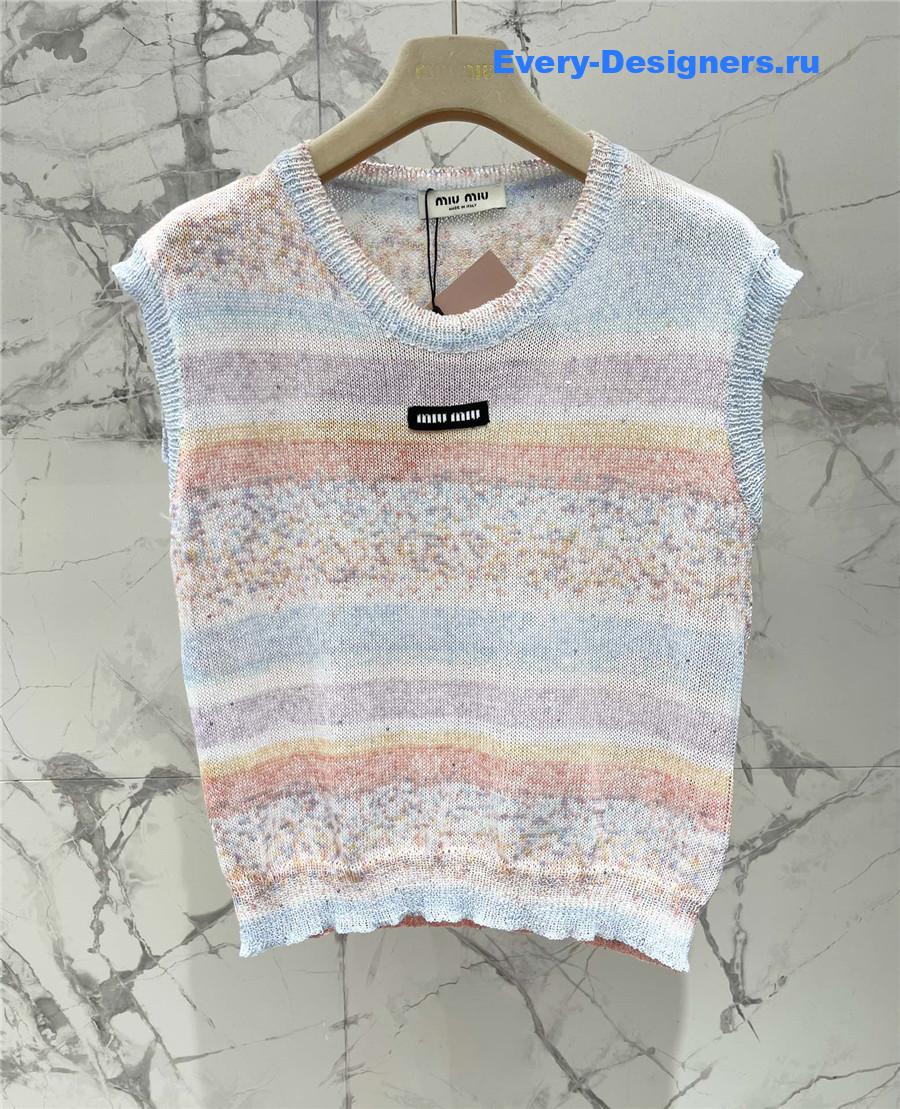 Miu Miu Rainbow Knit Vest