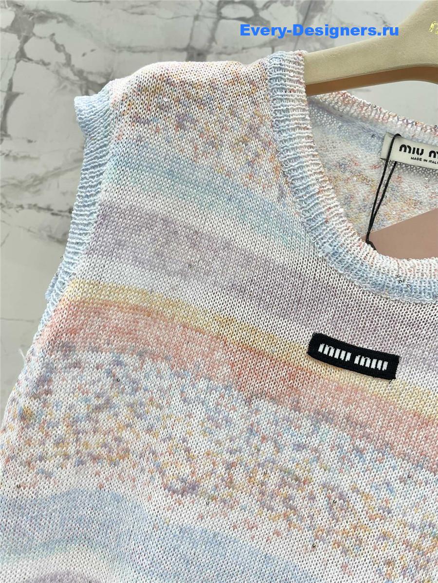 Miu Miu Rainbow Knit Vest