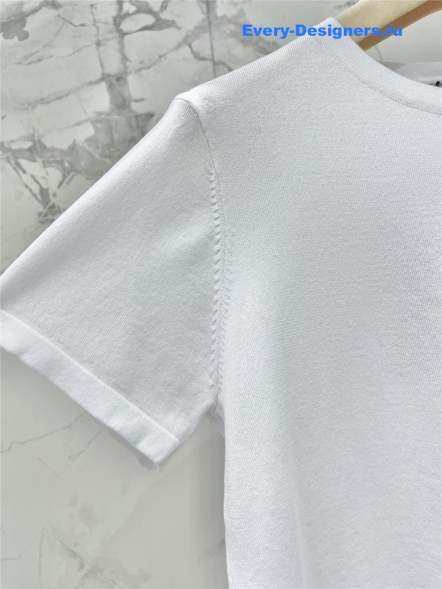 Miu Miu White Knitted Short Sleeves