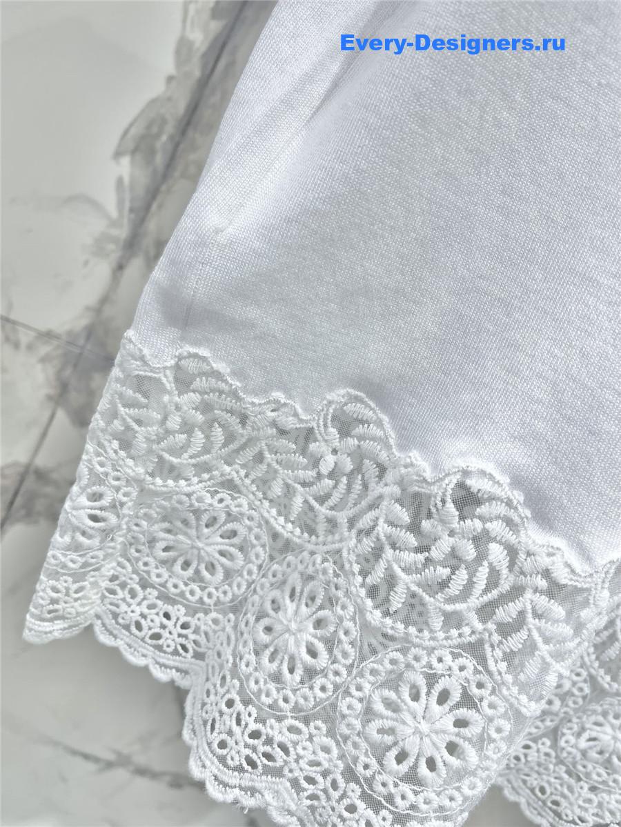 Miu Miu White Knitted Short Sleeves