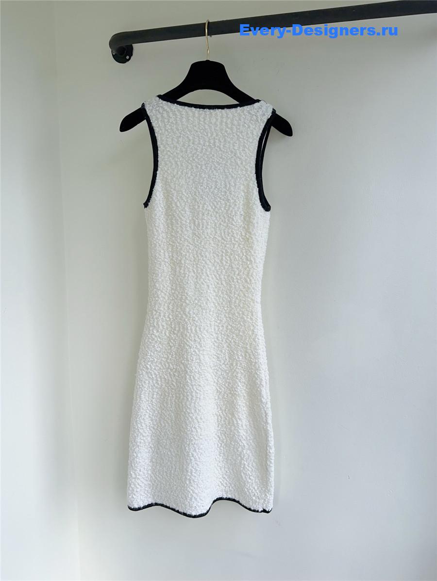Ch**el white knit maxi dress
