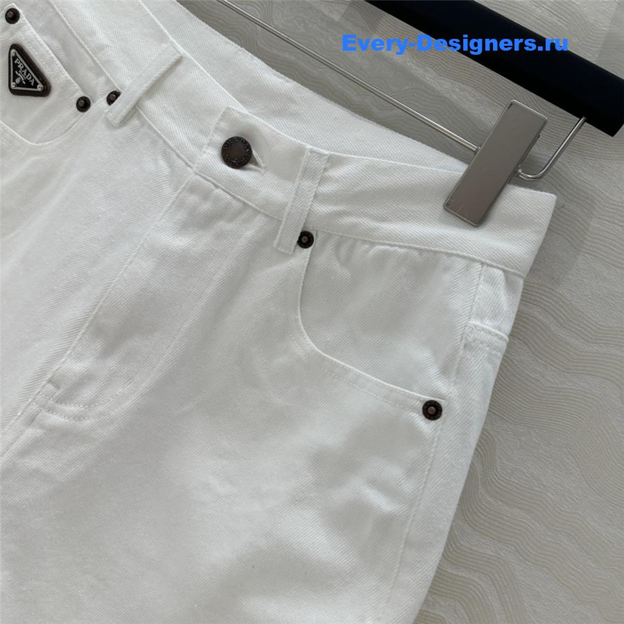 Pra*a white denim shorts