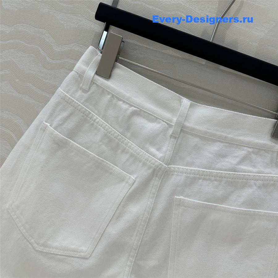 Pra*a white denim shorts