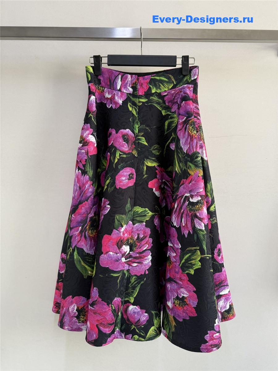 Dolce & Gabbana Peony Print Skirt