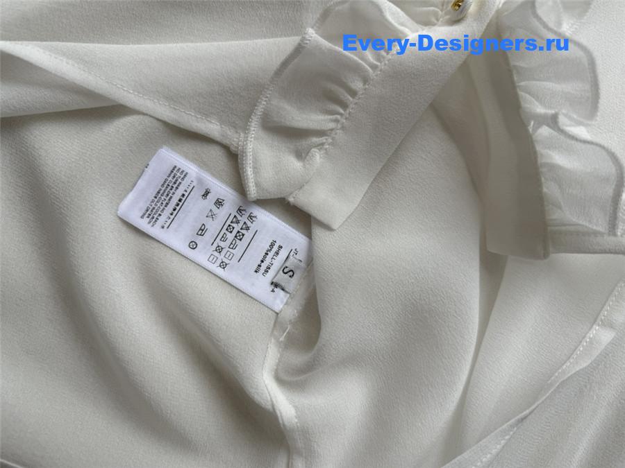 Dolce & Gabbana Silk Ruffled Shirt in White