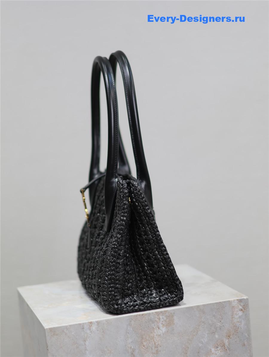 Sa1nt Lau*nt black raffia tote