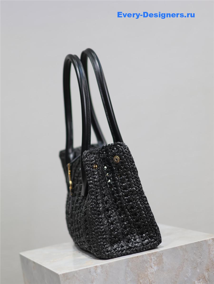 Sa1nt Lau*nt black raffia tote
