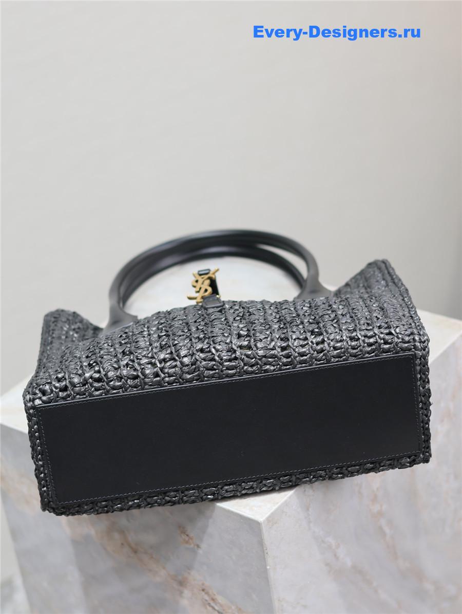Sa1nt Lau*nt black raffia tote
