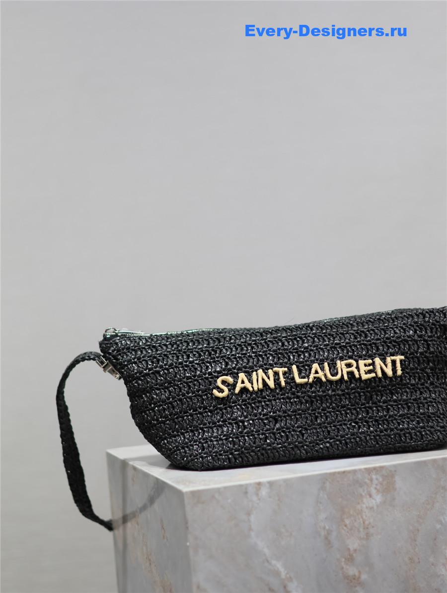 Sa1nt Lau*nt le rafia crossbody bag in black