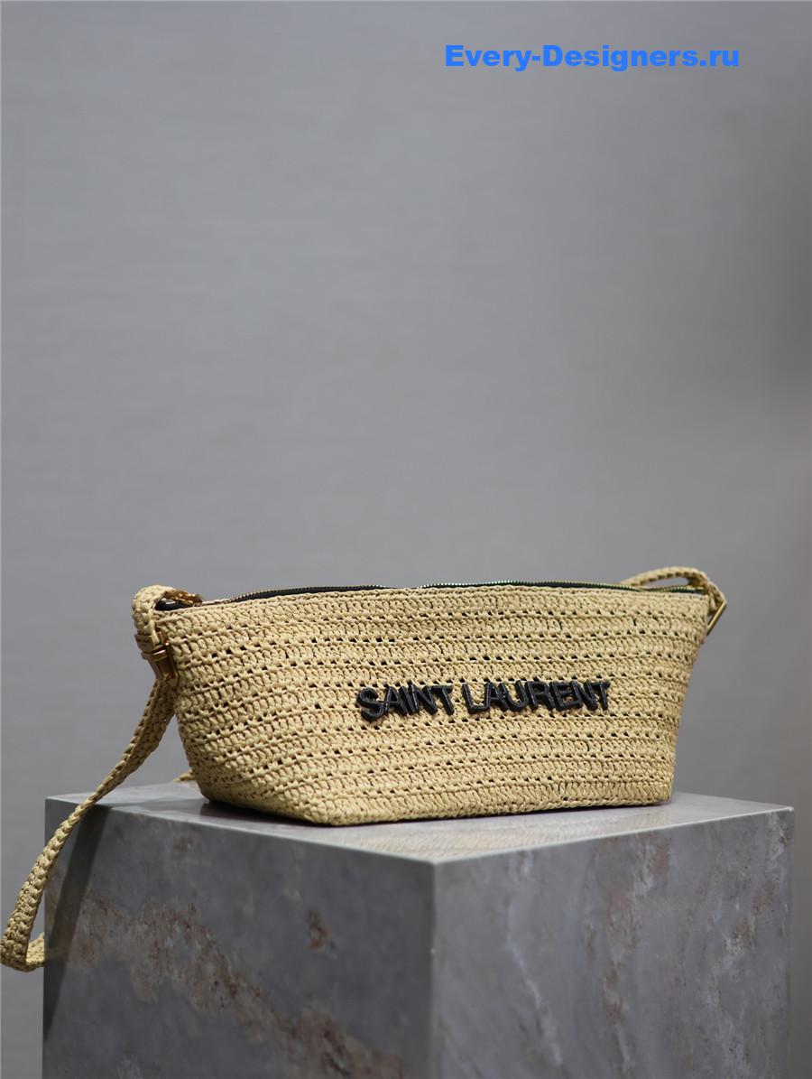 Sa1nt Lau*nt le rafia crossbody bag in brown