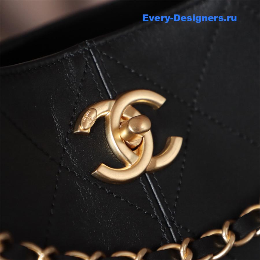 Ch**el black cc logo shopping tote