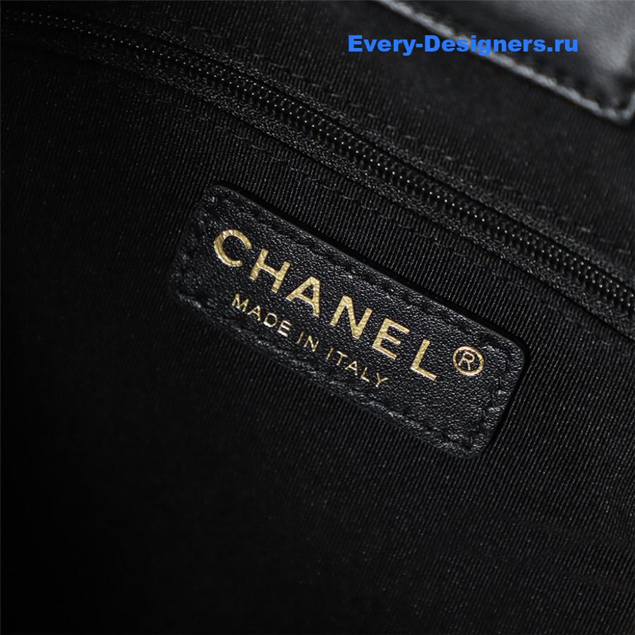 Ch**el black cc logo shopping tote