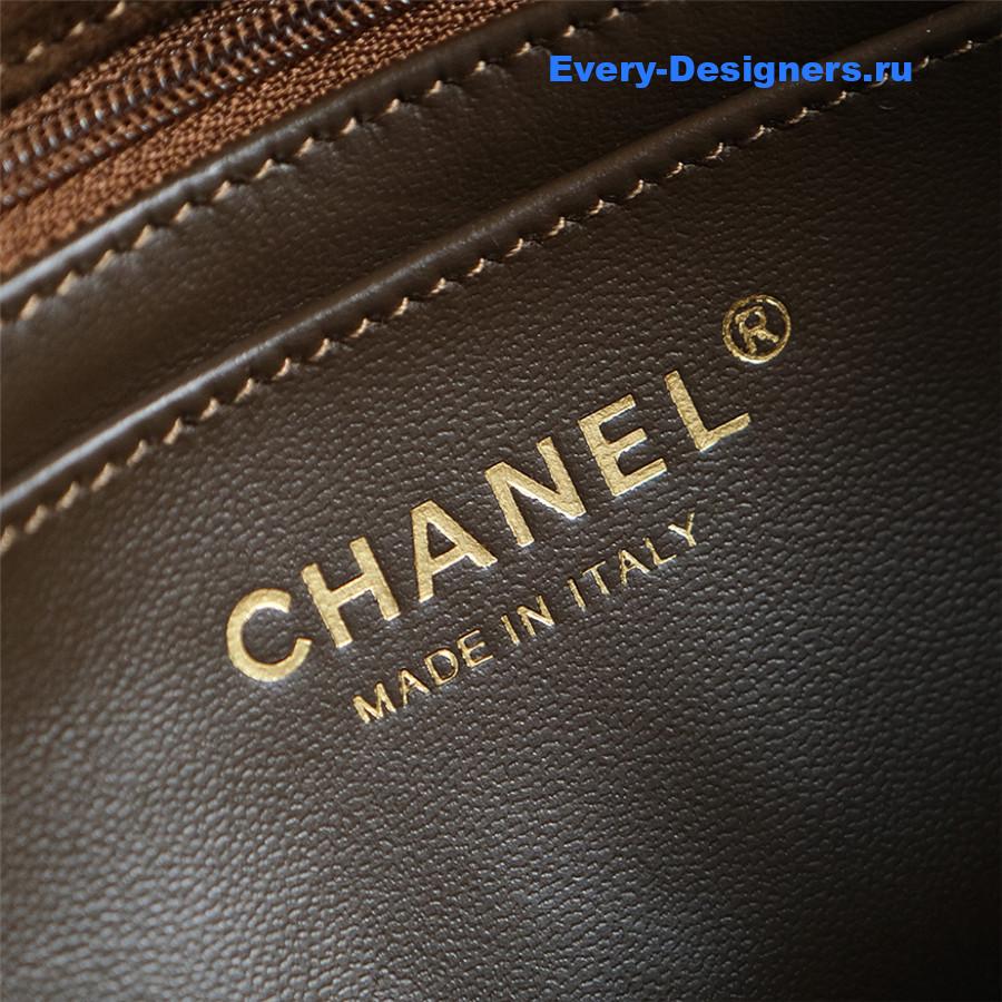 Ch**el brown suede v-grain cf bag