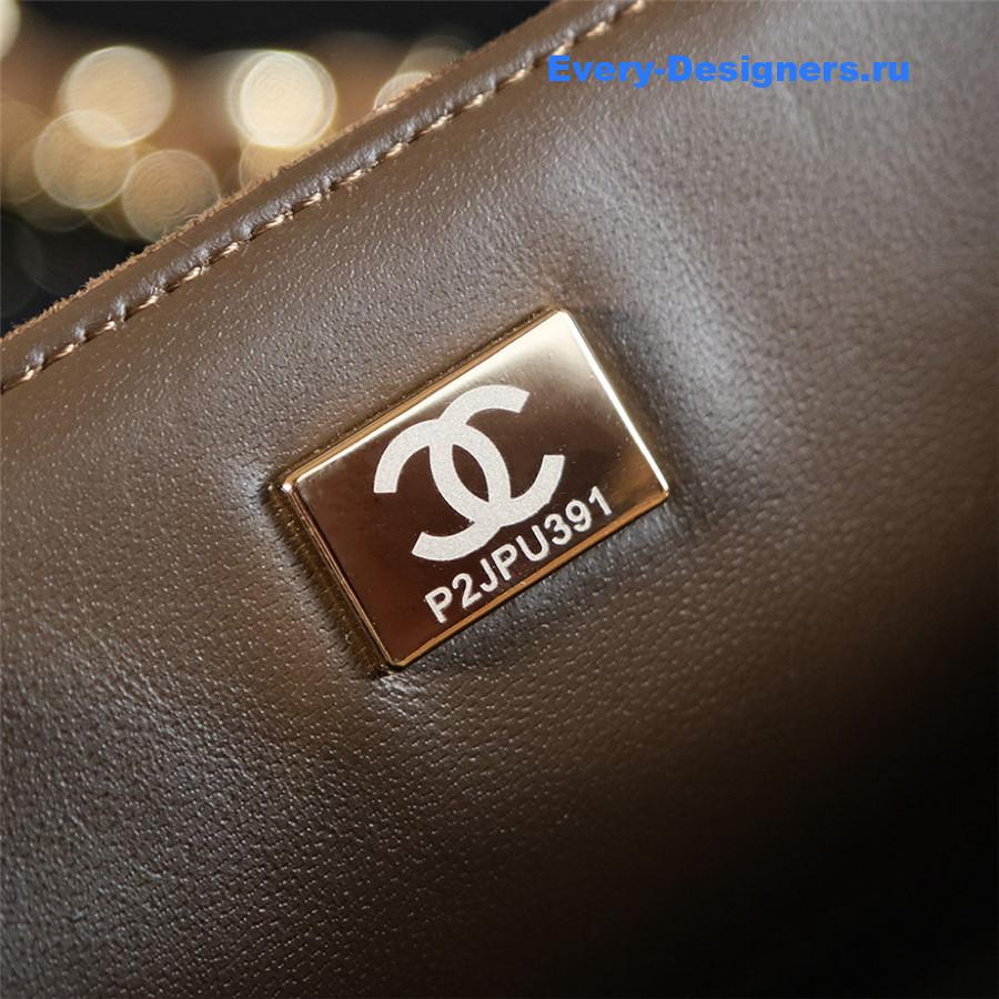 Ch**el brown suede v-grain cf bag