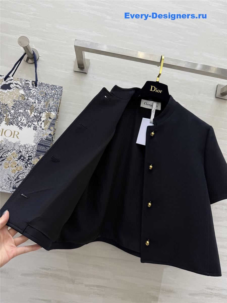 D10r black technical knit cropped jacket