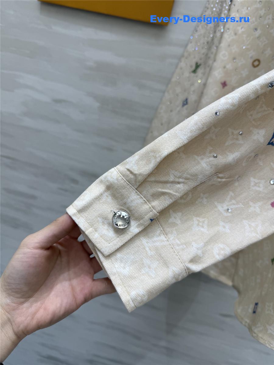 l0vis Vvtt0n rhinestone denim shirt
