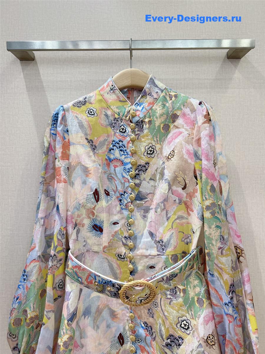 Zimm Illustration Linen Mini Dress