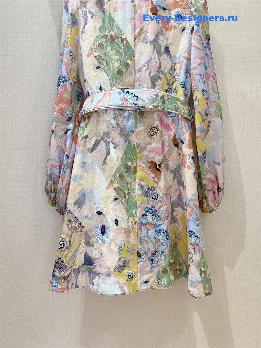 Zimm Illustration Linen Mini Dress