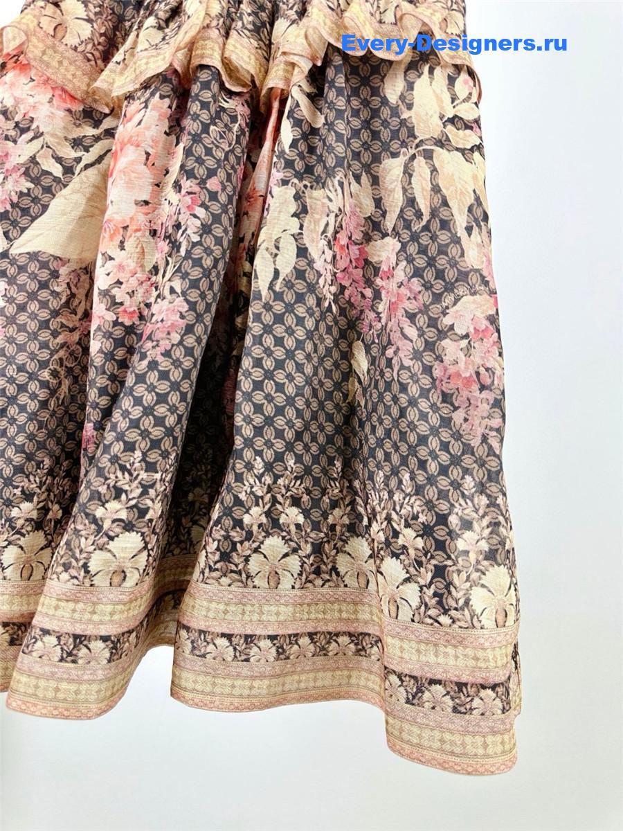 Zimm Black Floral Halter Mini Dress