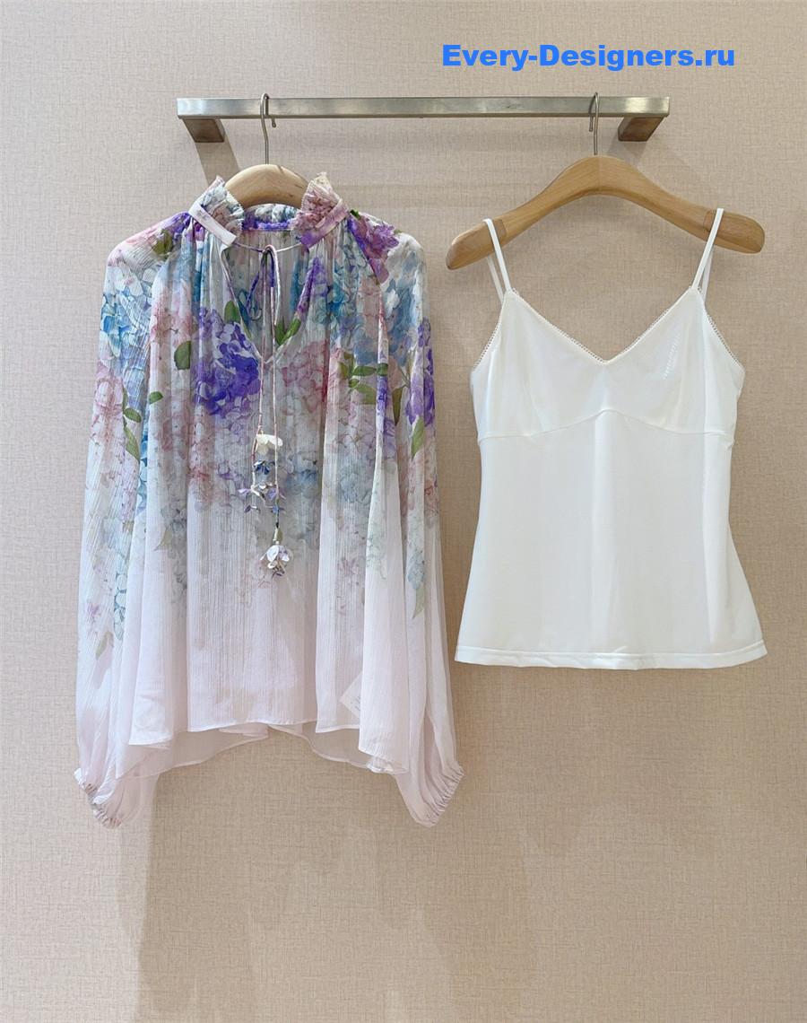 Zimm Pleated Floral Blouse