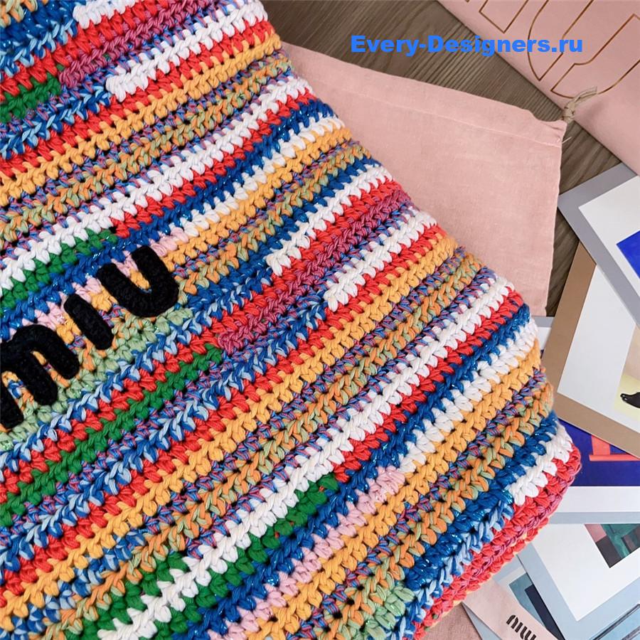 Miu Miu Multicolor Crochet Leather Tote