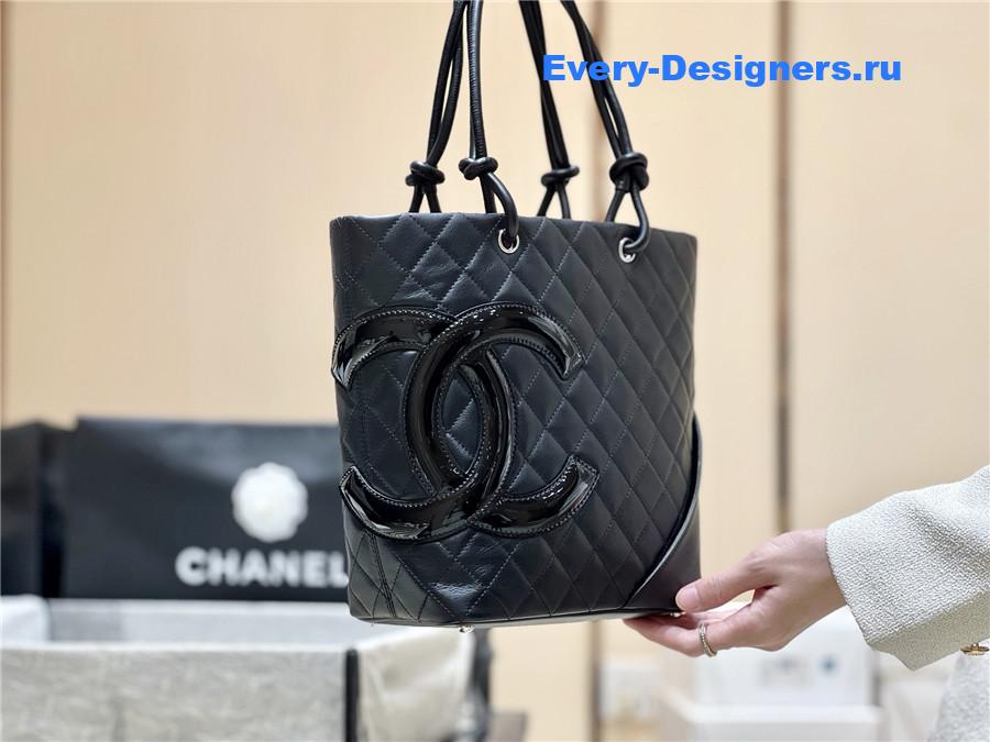 Ch**el black quilted cambon tote
