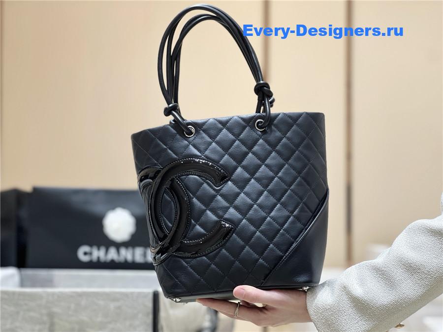 Ch**el black quilted cambon tote