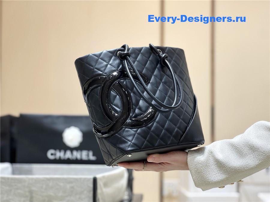 Ch**el black quilted cambon tote