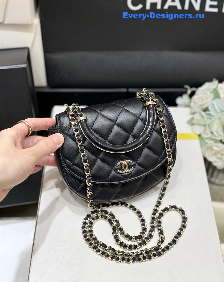 Ch**el black classic clutch with chain