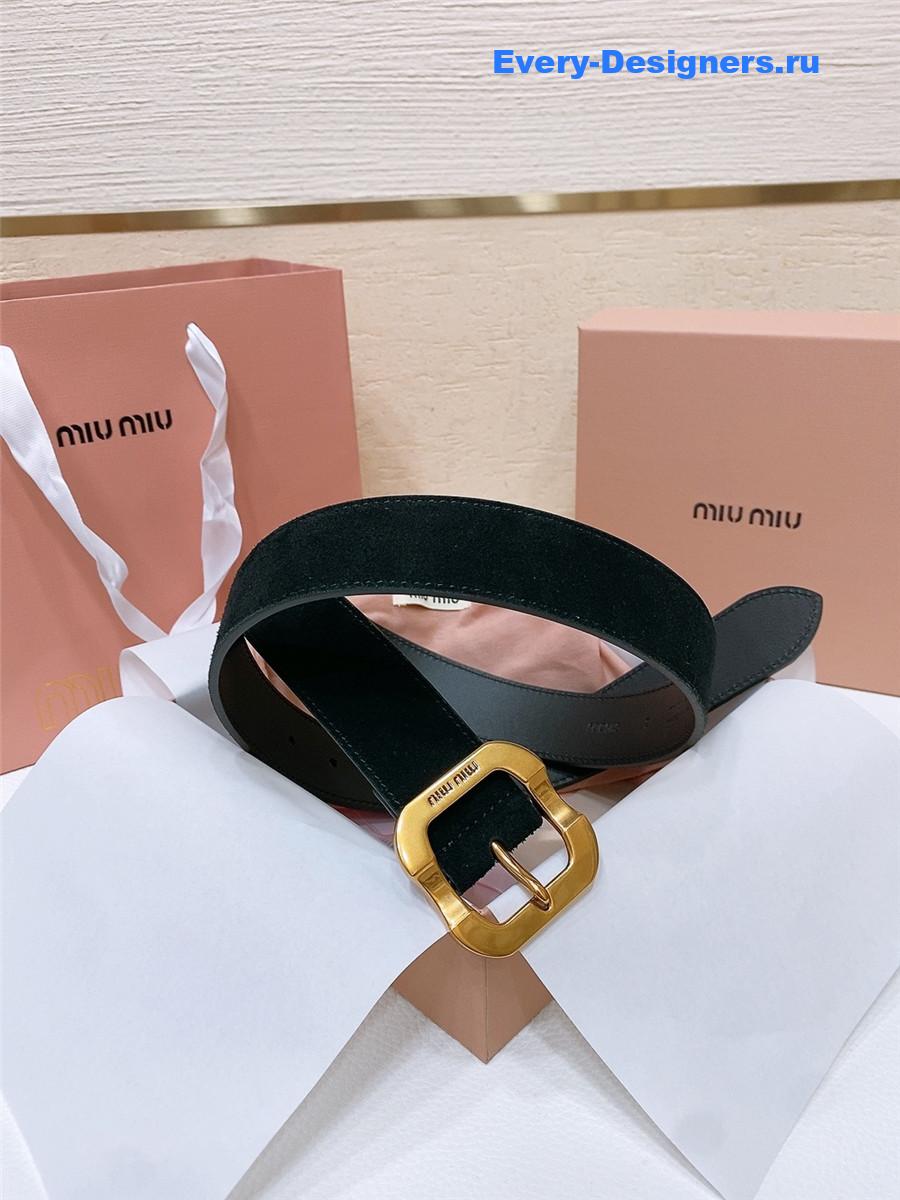 Miu Miu Black Suede Belt