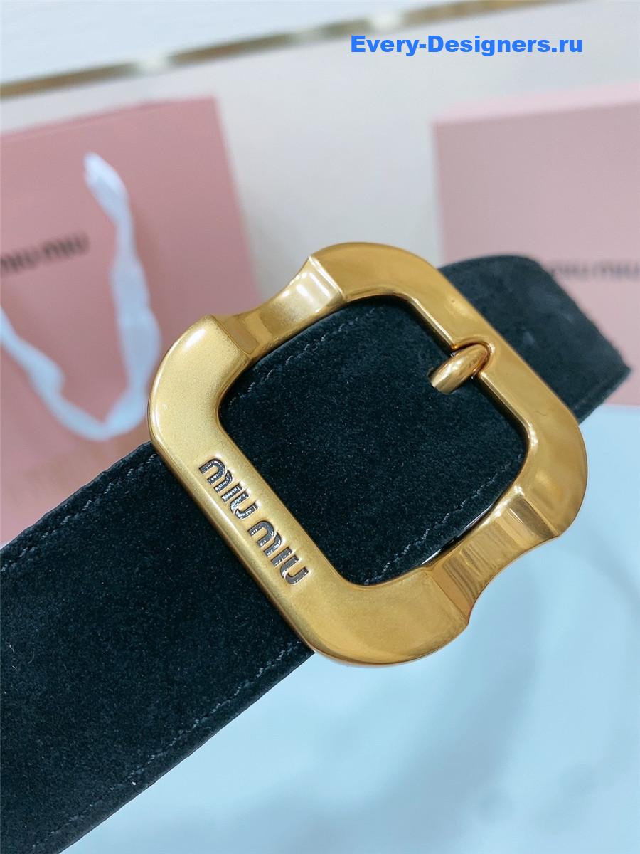 Miu Miu Black Suede Belt