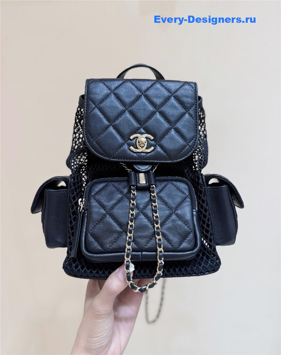 Ch**el mesh lambskin backpack