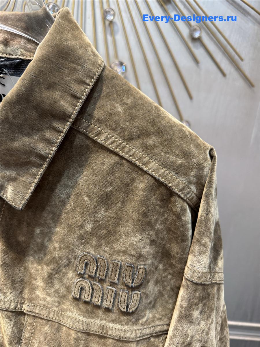 Miu Miu Tobacco Chambray Jacket