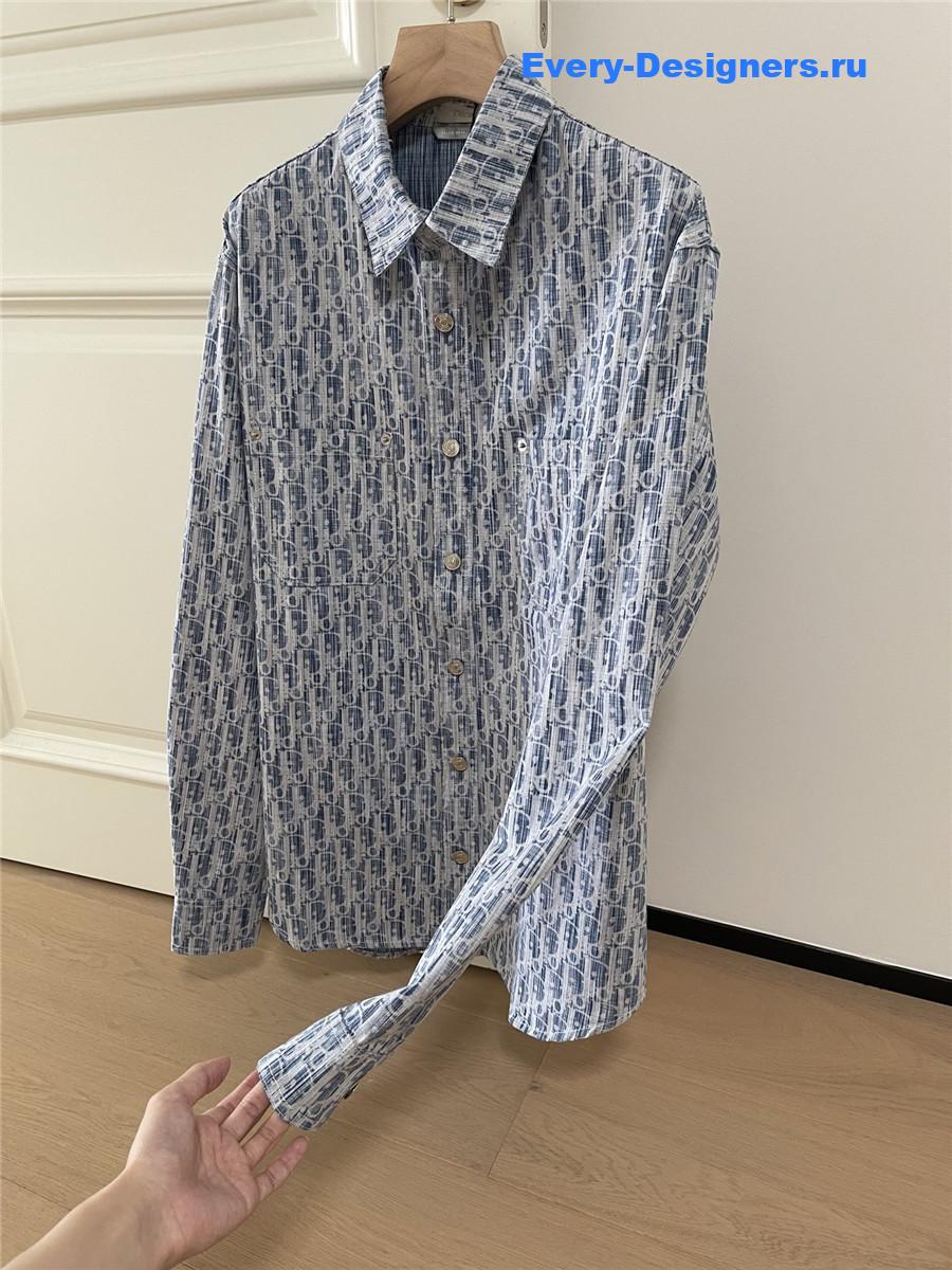 D10r oblique kasuri denim overshirt