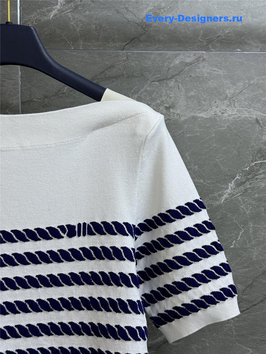 l0vis Vvtt0n rope stripes knit top