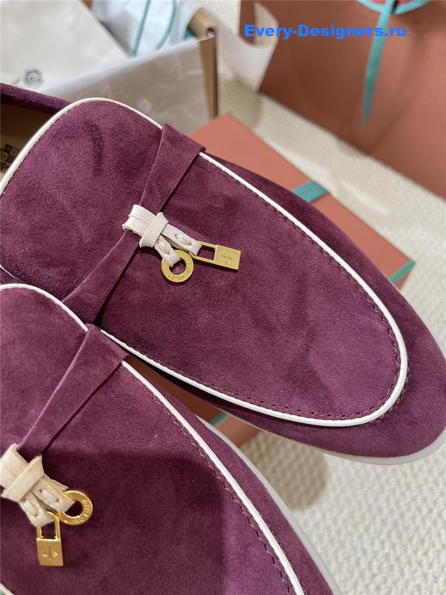 L0r0 P1ana burgundy suede loafers