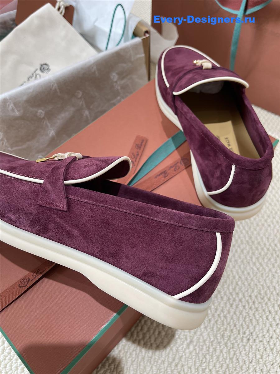 L0r0 P1ana burgundy suede loafers
