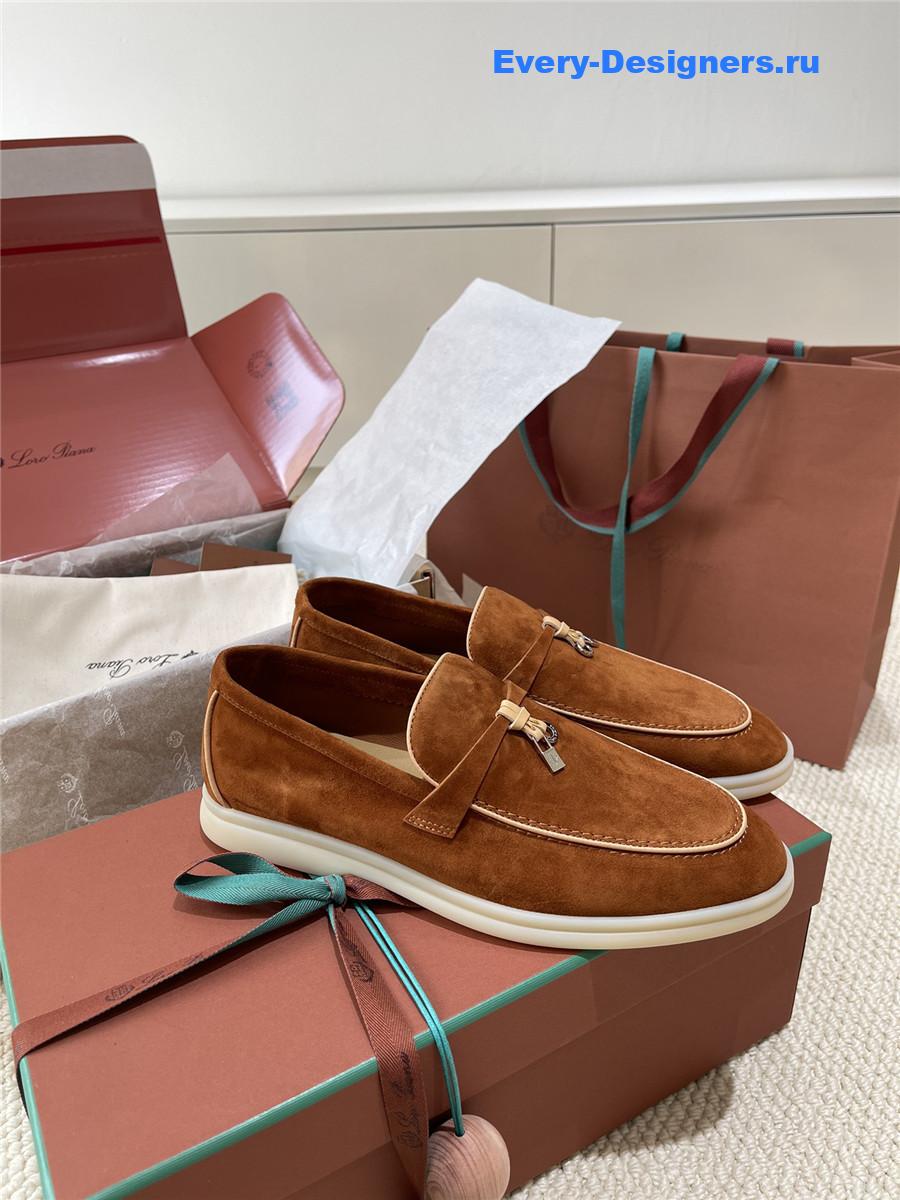 L0r0 P1ana brown suede loafers