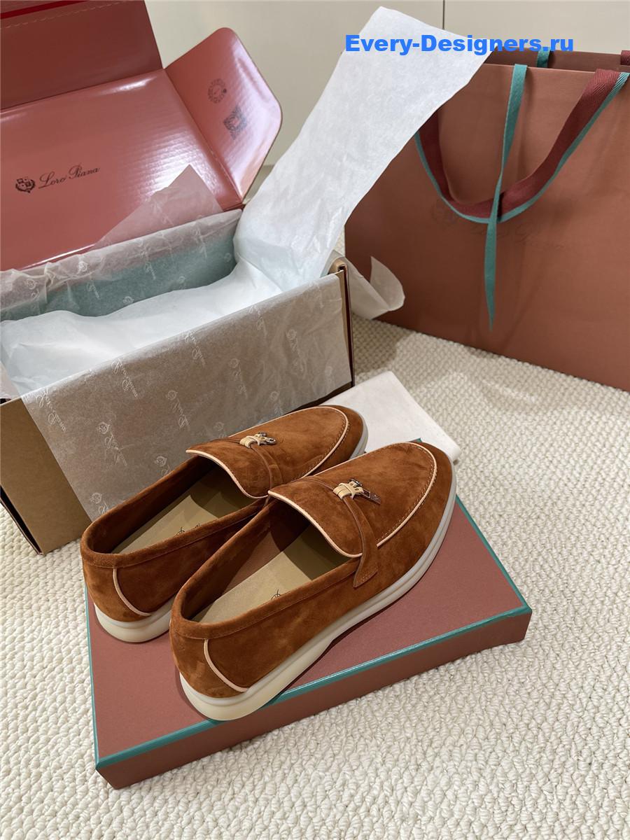 L0r0 P1ana brown suede loafers