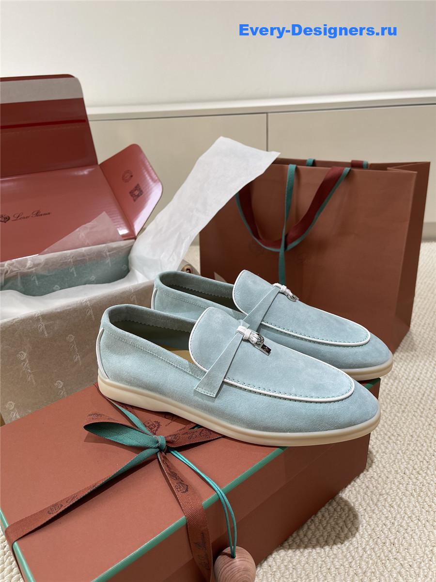 L0r0 P1ana light blue suede loafers