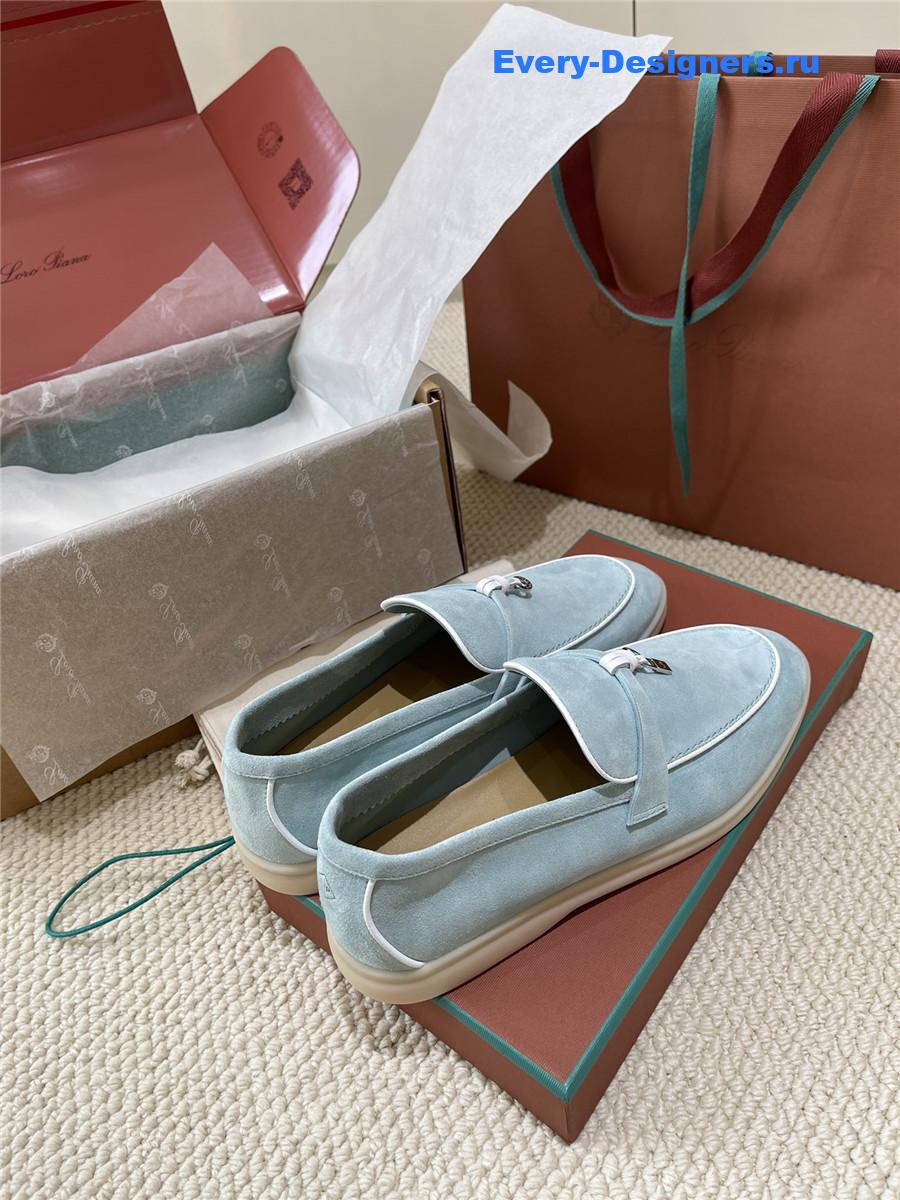 L0r0 P1ana light blue suede loafers