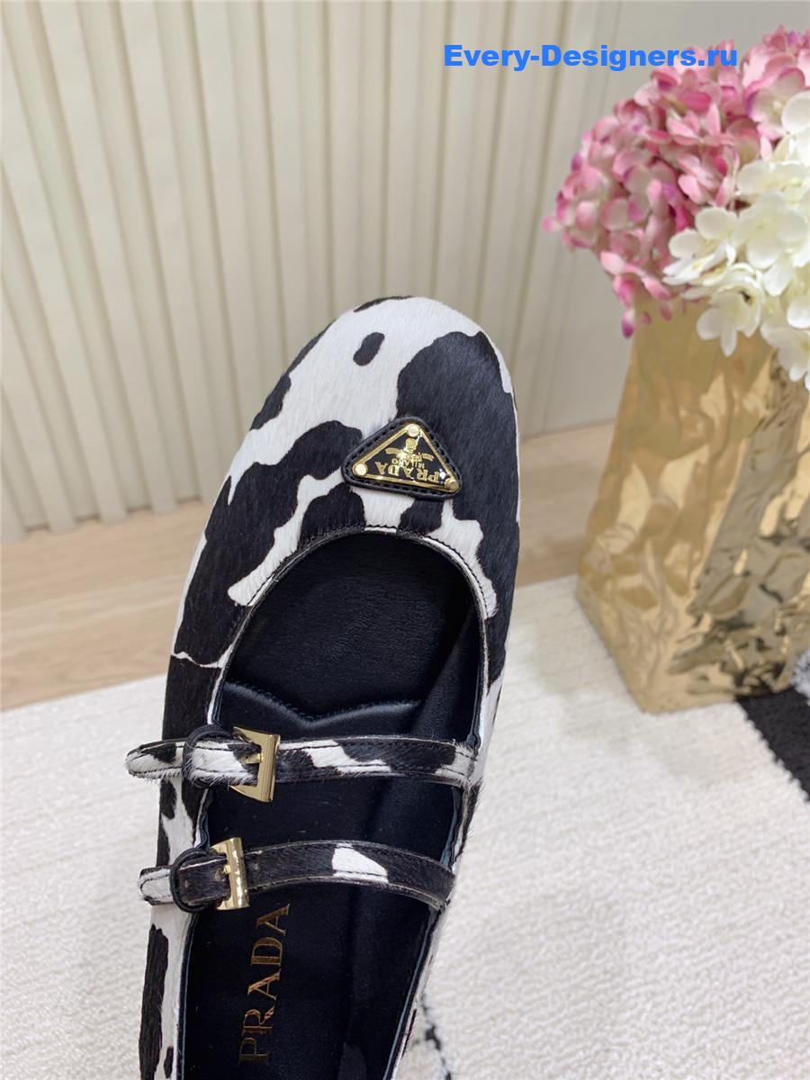 Pra*a printed leather ballerinas