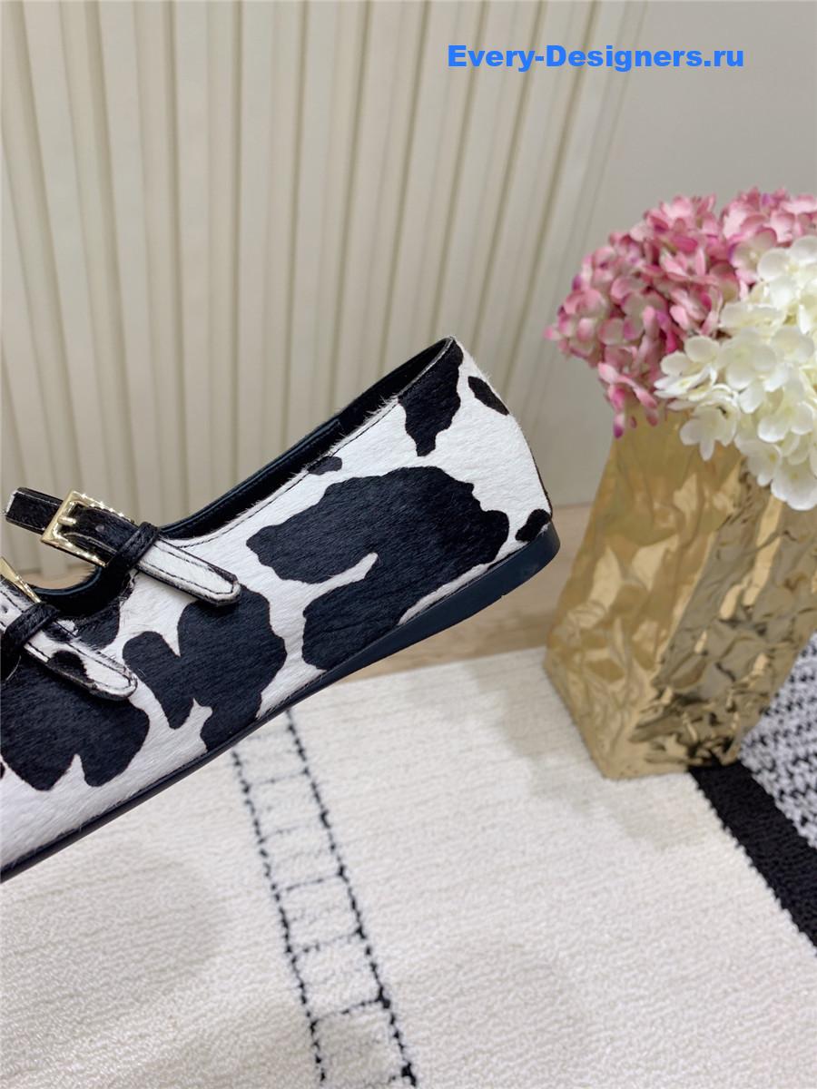 Pra*a printed leather ballerinas