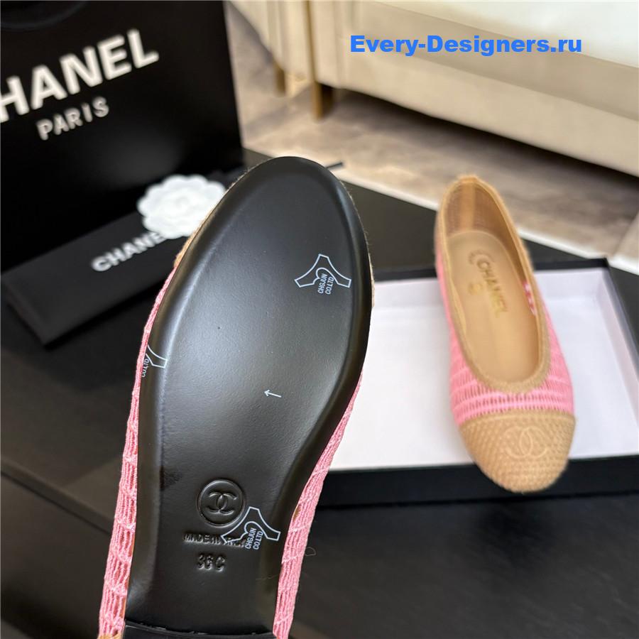 Ch**el pink raffia ballet flats